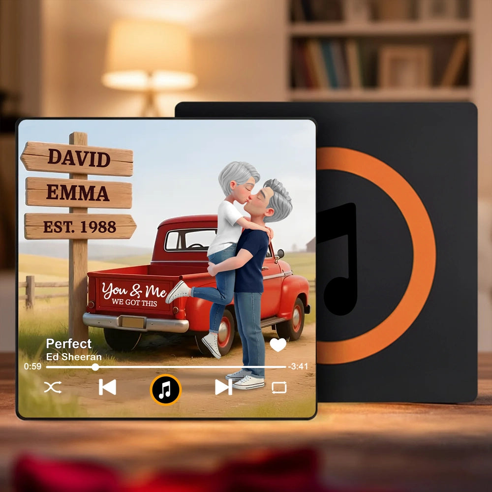 Customized Romantic Music Plaque for Couples - Anniversary Gift Fridge Magnet MagicInPrints