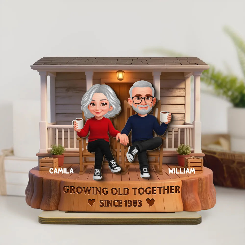 Customized Couple Figurine for Seniors - Personalized Anniversary Gift Plaque MagicInPrints