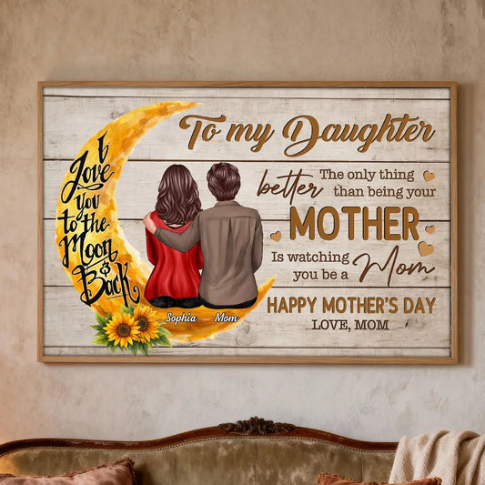 Personalized Mother-Daughter Canvas Art - Sentimental Mother's Day Gift Poster or Canvas MagicInPrints