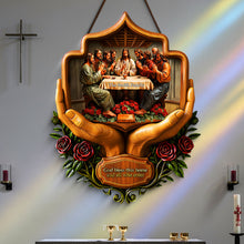 Load image into Gallery viewer, God Bless This Home - Personalized Christian Family Wood Sign Wood Sign PopCulturePrints
