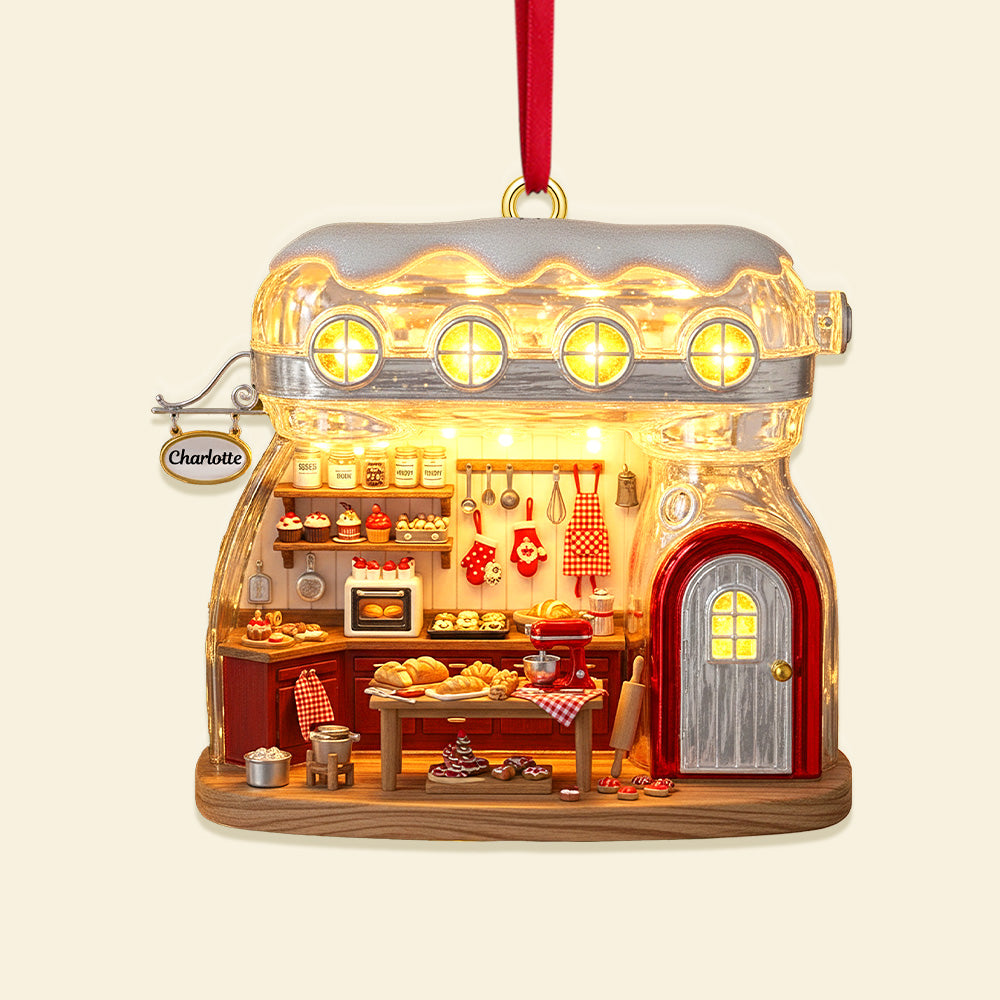 Baking Dreams Come True - Cozy House Acrylic Ornament, Customizable Gift for Baking Lovers Ornament MagicInPrints