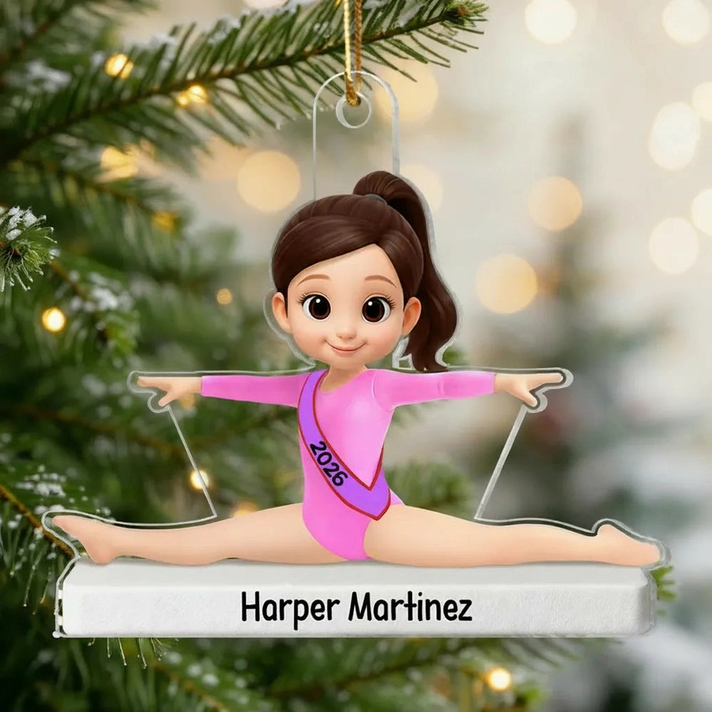 Personalized Gymnastics Ornament for Kids - Custom Name & Year - Christmas Decor Ornament MagicInPrints