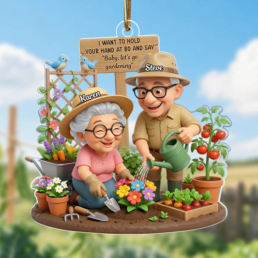 Personalized Gardening Couple Ornament for Seniors - Anniversary Gift Ornament MagicInPrints