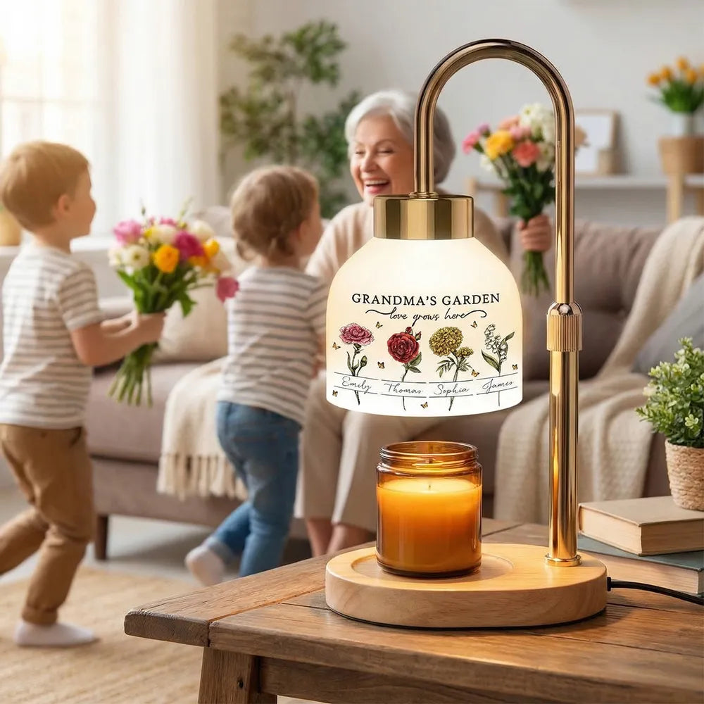 Personalized Grandma's Garden Lamp for Family - Sentimental Gift Lamp MagicInPrints
