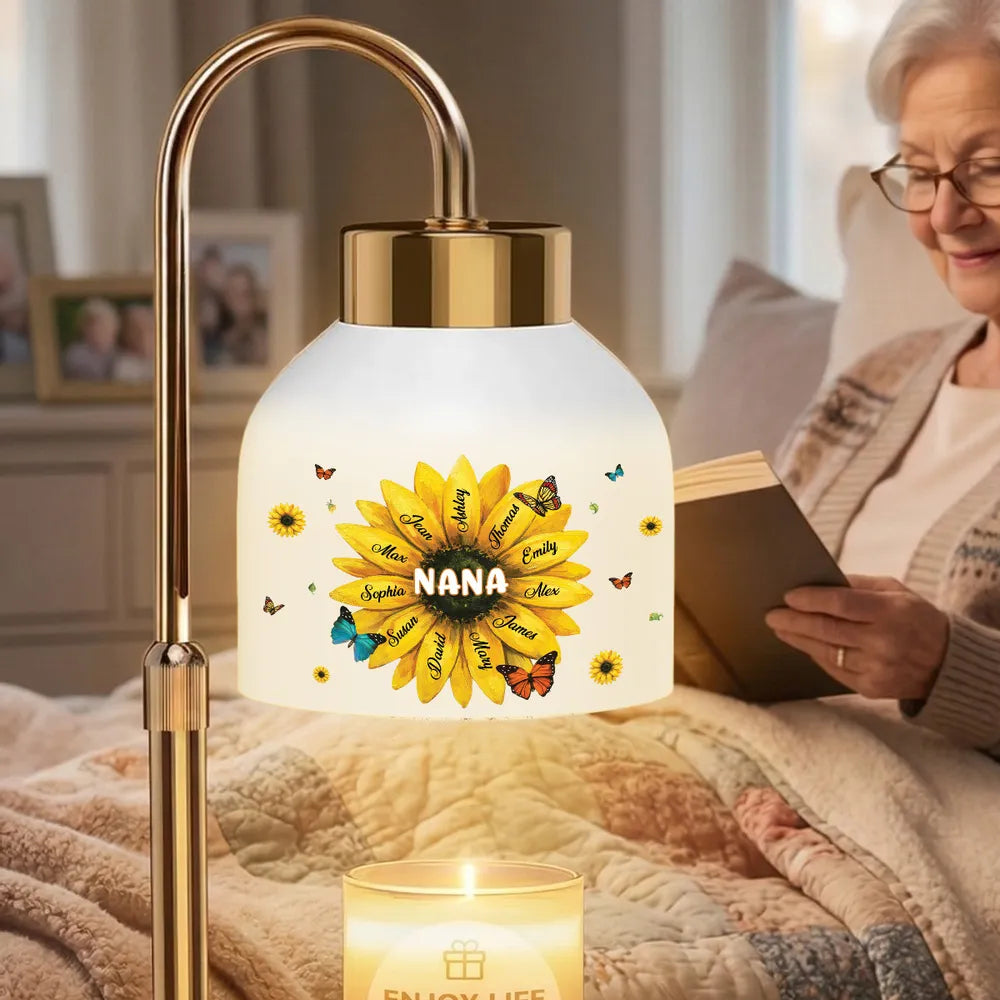 Custom Sunflower Lamp for Nana - Personalized Family Gift Lamp MagicInPrints