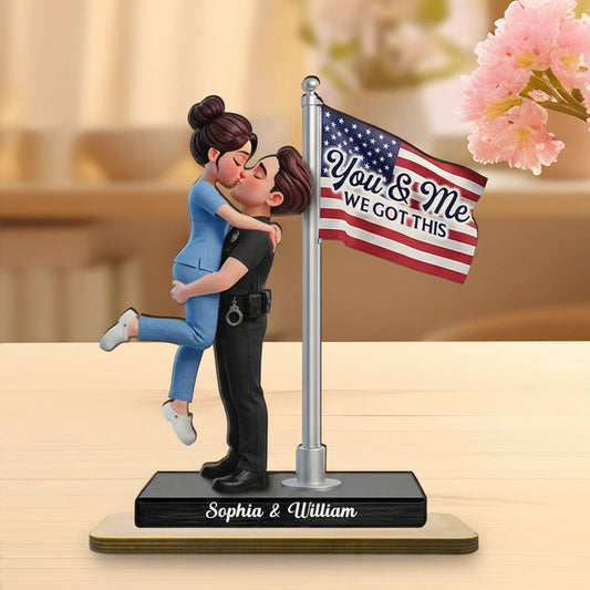Personalized Couple Figurine for Police Officer and Nurse - Romantic Gift Plaque MagicInPrints