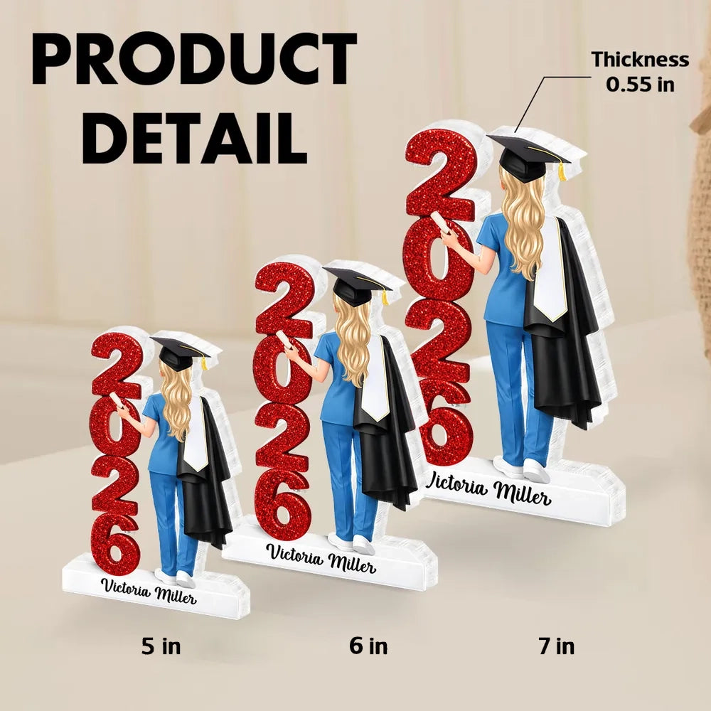 Personalized Graduate Nurse Figurine 2026 - Graduation Gift Plaque MagicInPrints