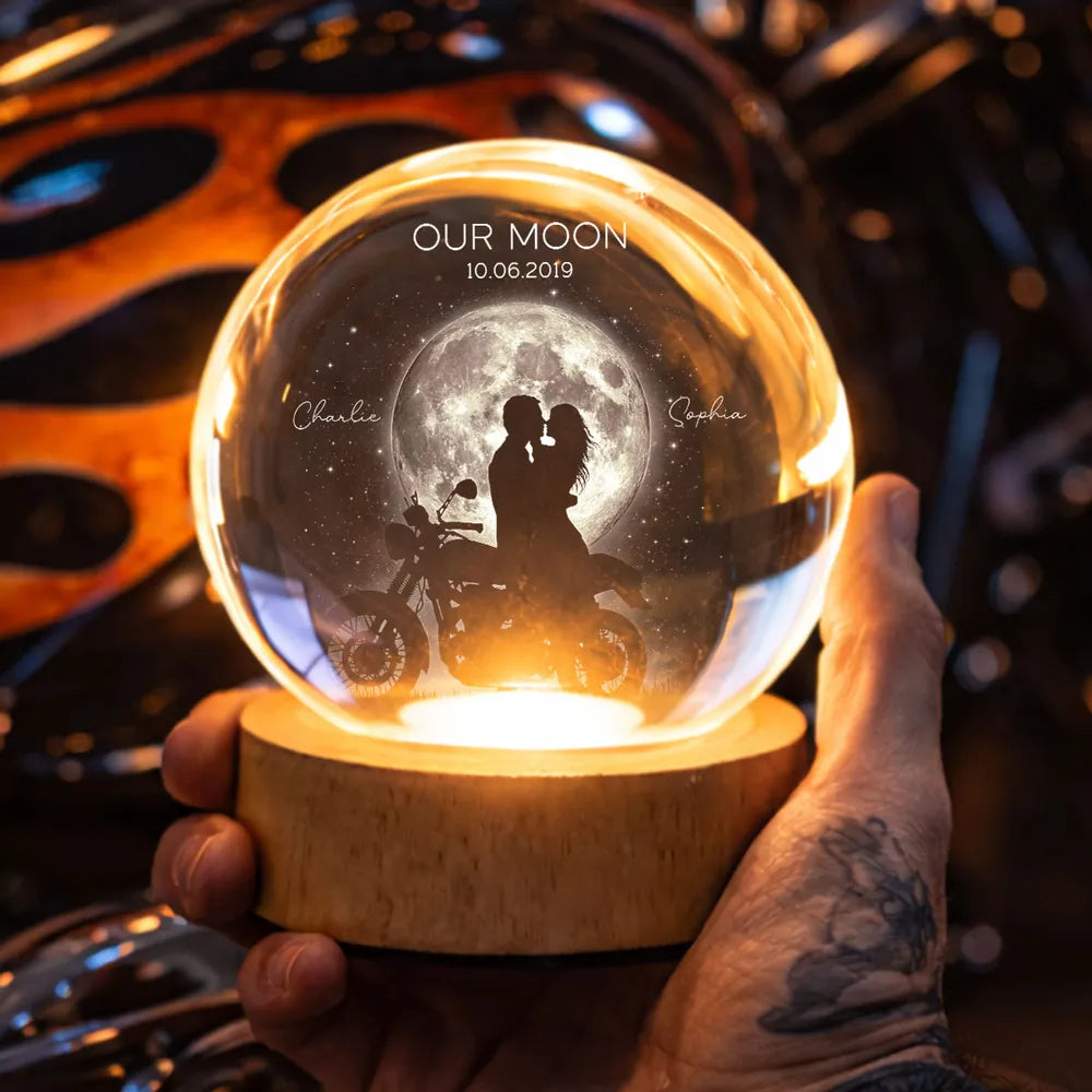Personalized LED Moon Lamp for Couples with Custom Date - Romantic Gift Lamp MagicInPrints