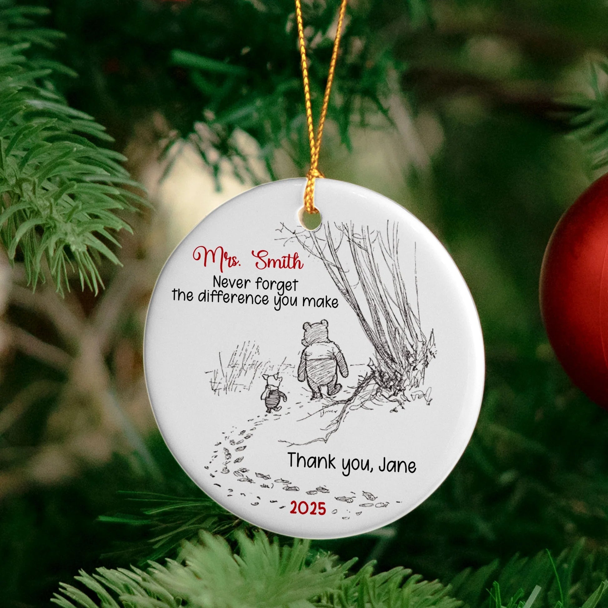 Personalized Teacher Appreciation Ceramic Ornament - Christmas Gift Keepsake Ornament MagicInPrints