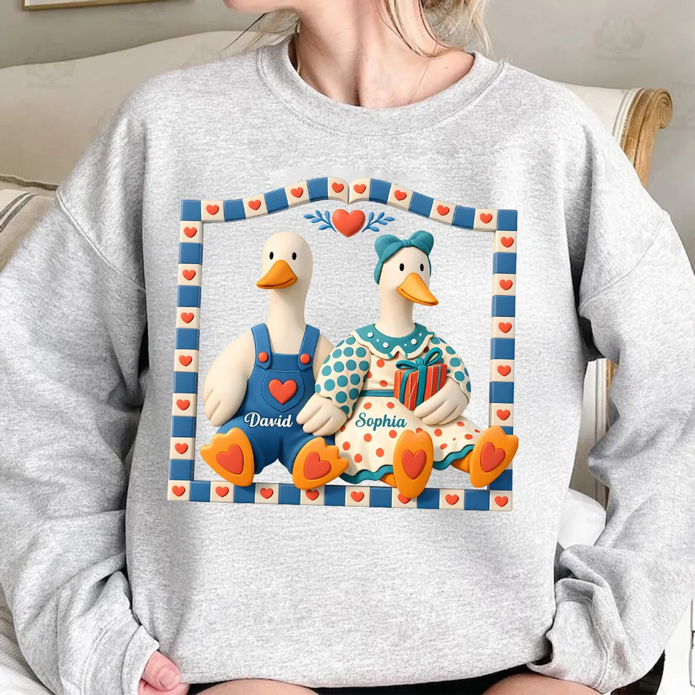 Personalized Duck Couple T-Shirt for Couples - Cute Gift Idea Cloth MagicInPrints