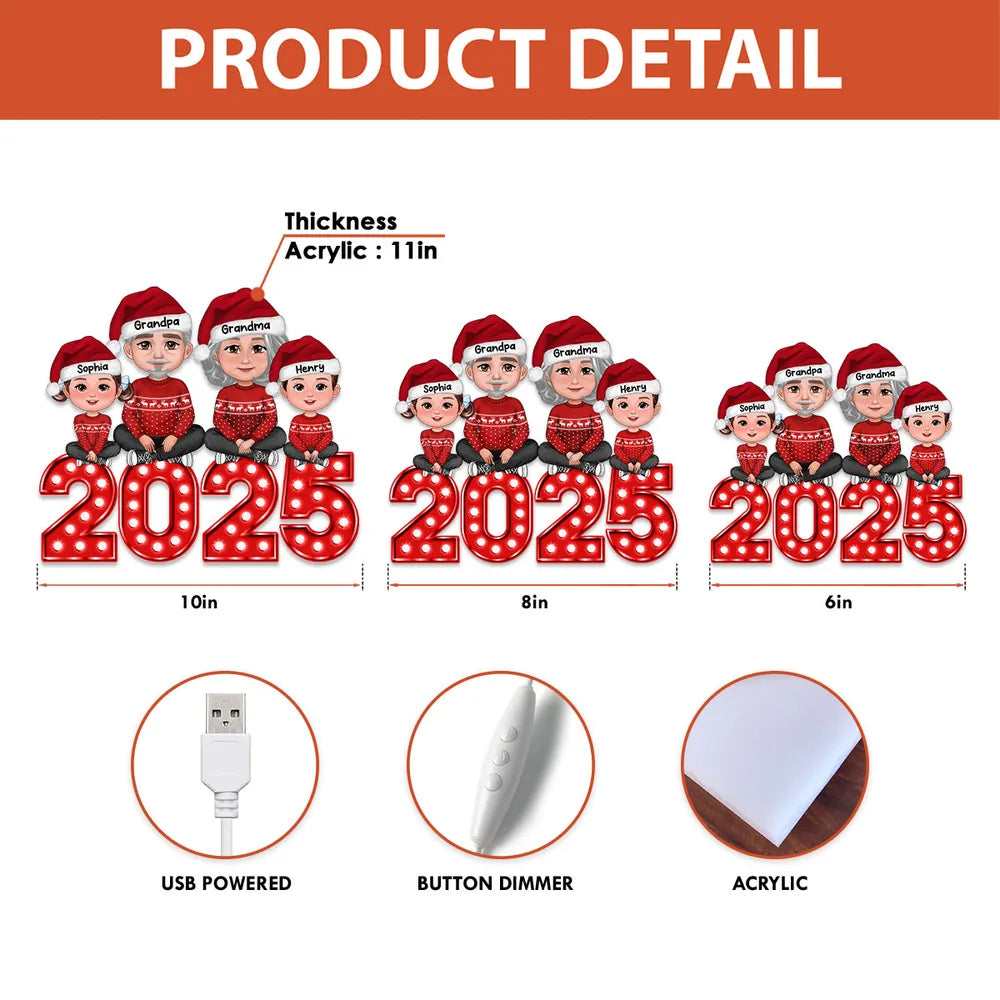 Personalized Family Christmas Table Decoration 2025 - Festive Holiday Gift Plaque MagicInPrints