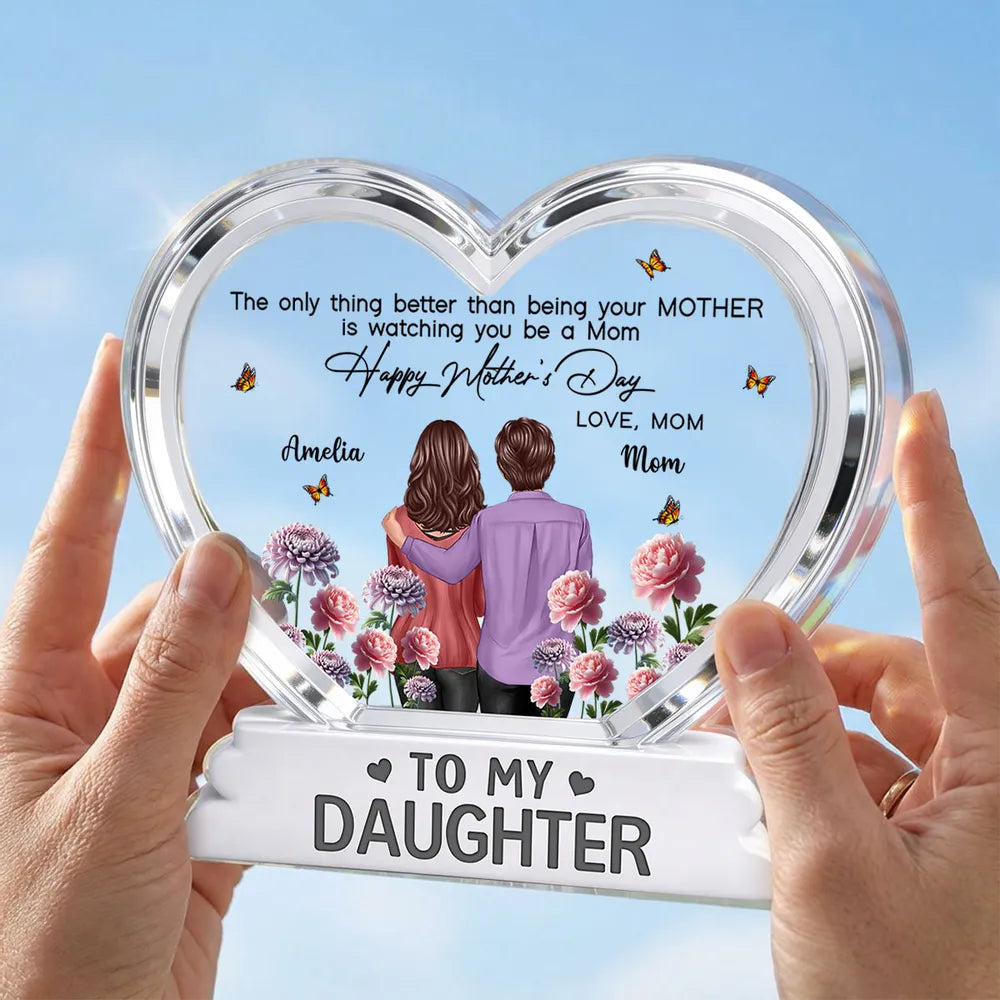 Custom Heart-Shaped Acrylic Plaque for Daughter - Mother's Day Gift Plaque MagicInPrints