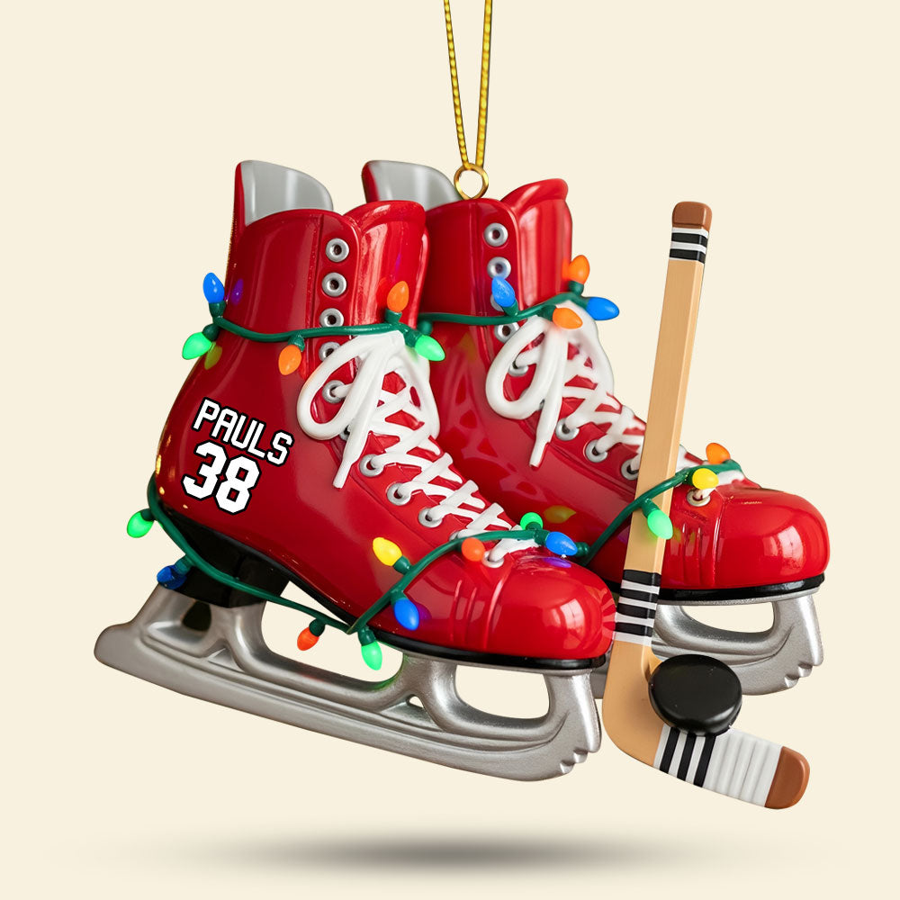 Ice Hockey Skates Ornament - Personalized Gifts For Ice Hockey Lovers Ornament MagicInPrints