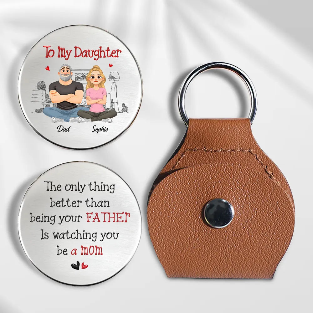 Personalized Keychain for Daughter with Engraved Message - Sentimental Gift from Dad Keychain MagicInPrints