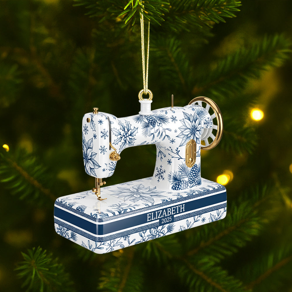 Sewing Toile de Jouy Acrylic Ornament Ornament MagicInPrints