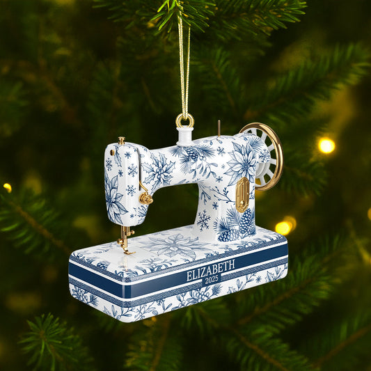Sewing Toile de Jouy Acrylic Ornament Ornament MagicInPrints