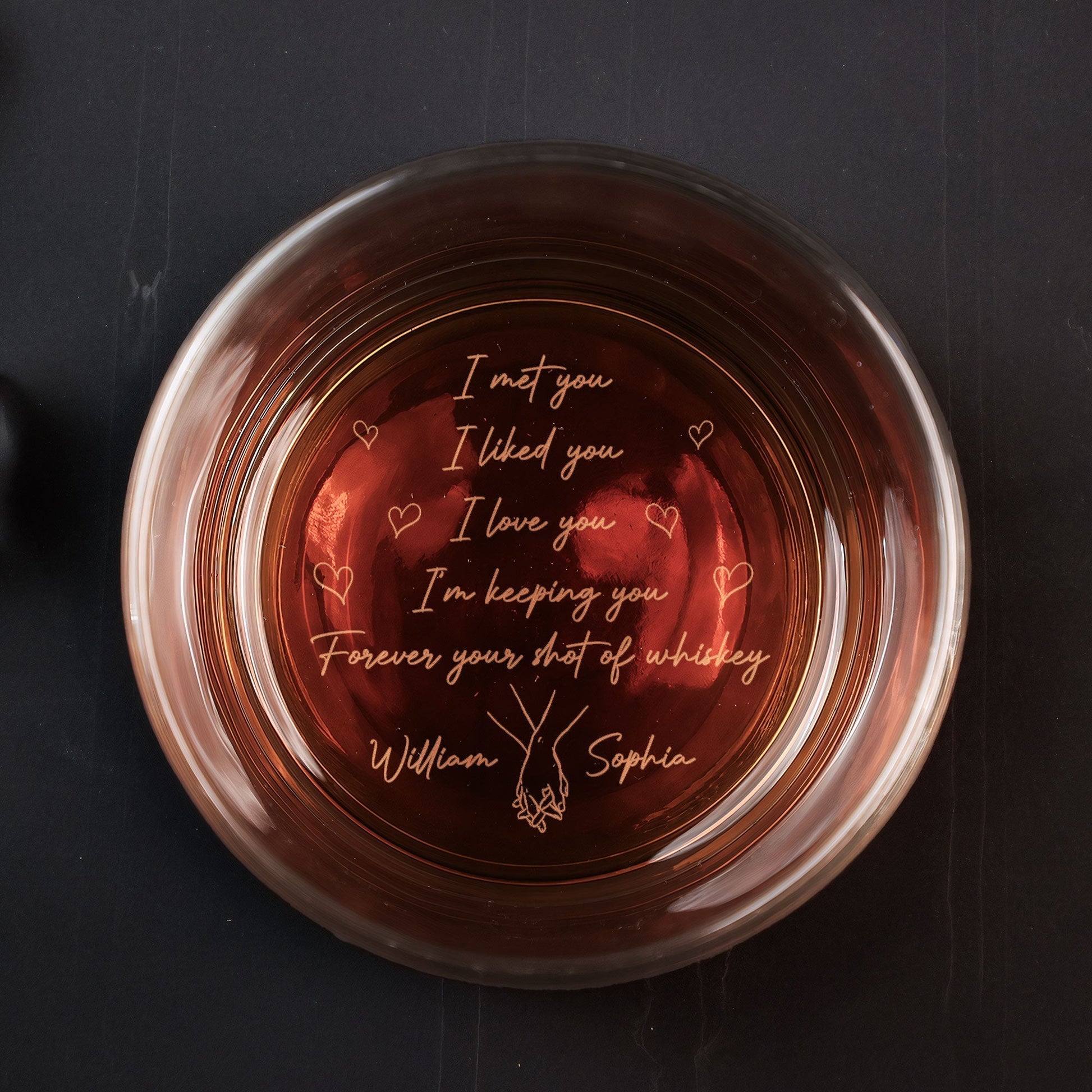 Personalized Engraved Whiskey Glass for Couples - Romantic Gift for Anniversaries Cup MagicInPrints