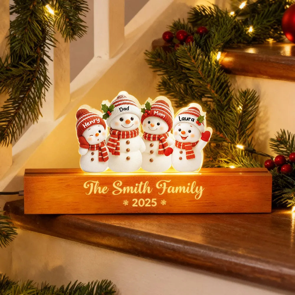 Personalized Snowman Family Christmas Decoration for Grandparents - Holiday Keepsake 2025 Plaque MagicInPrints