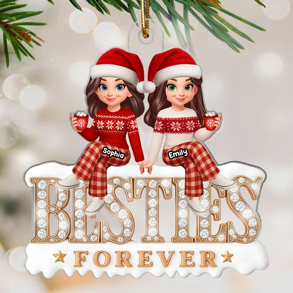 Personalized Best Friends Christmas Ornament - Custom Names Holiday Gift Ornament MagicInPrints