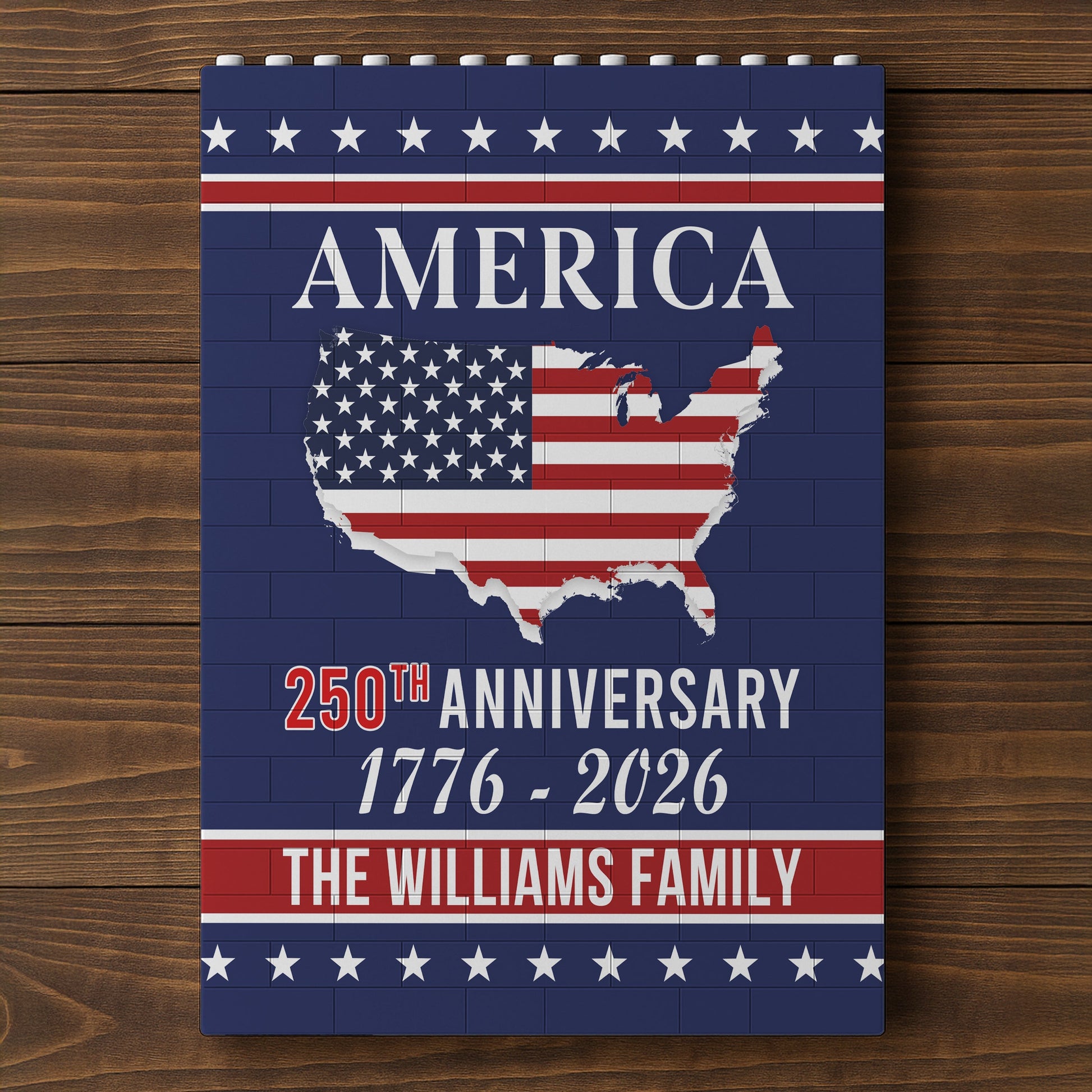 Personalized American Flag Canvas for Families - 250th Anniversary Celebration Plaque MagicInPrints