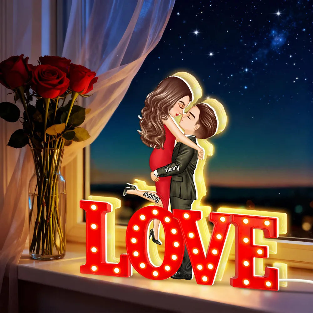 Custom Romantic LED Love Sign for Couples - Perfect for Anniversaries Plaque MagicInPrints