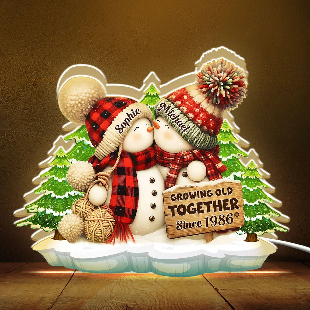 Personalized Snowman Couple Ornament for Christmas - Romantic Holiday Gift Plaque MagicInPrints