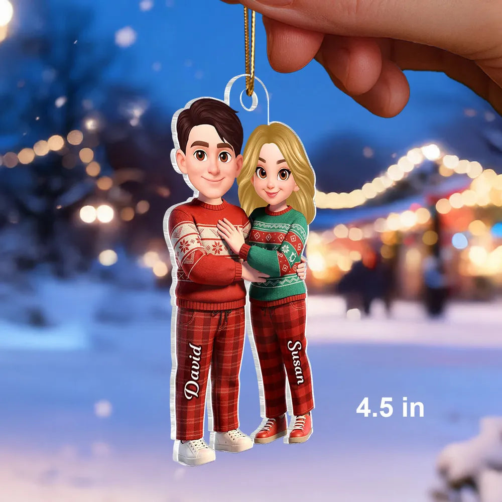 Personalized Couple Christmas Ornament - Custom Names Holiday Gift Ornament MagicInPrints