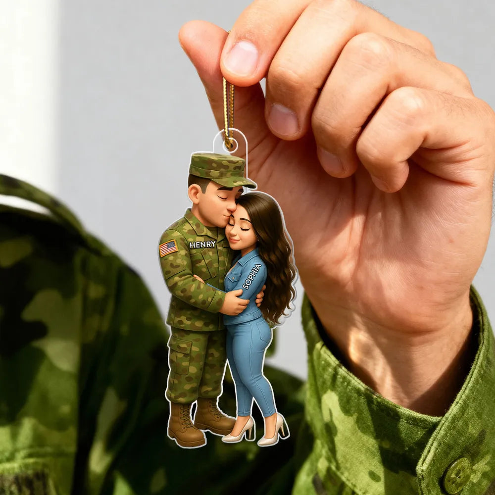 Custom Military Couple Ornament - Personalized Christmas Gift for Soldiers Ornament MagicInPrints