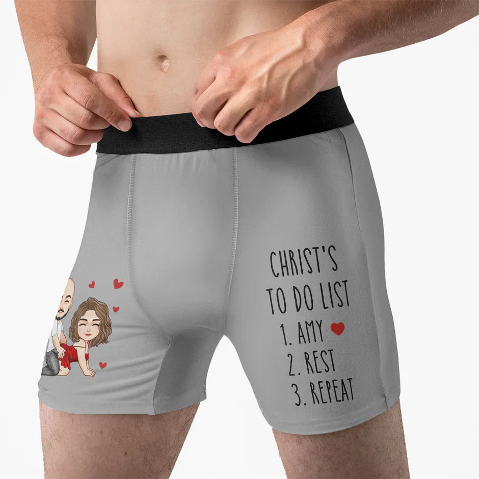 Custom Cartoon Couple Boxers for Him - Fun Romantic Gift Underwear MagicInPrints