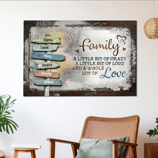 Personalized Family Wall Art Signpost Design - Home Decor Gift Poster or Canvas MagicInPrints