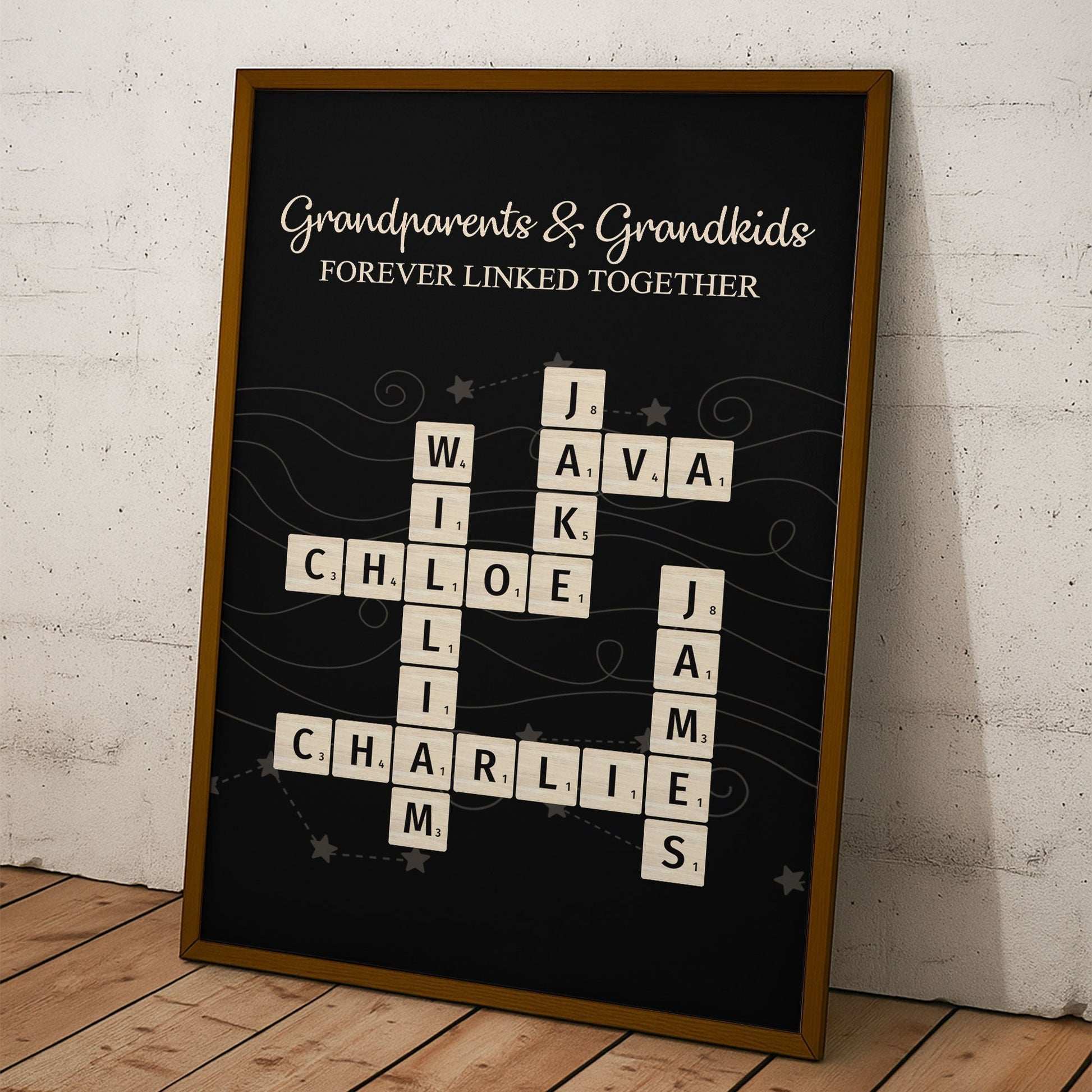 Personalized Family Crossword Canvas - Grandparents & Grandkids Gift Poster or Canvas MagicInPrints