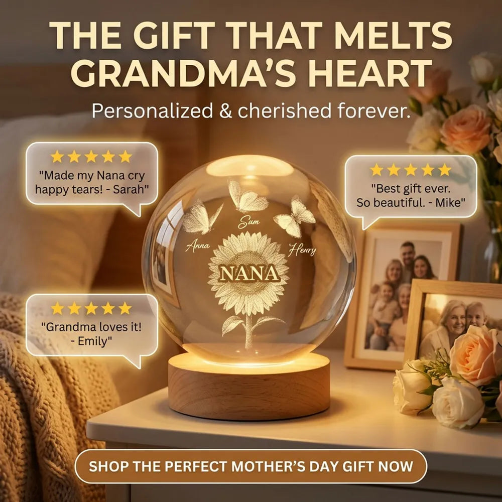 Personalized LED Night Light for Grandma - Family Names Keepsake Gift Lamp MagicInPrints