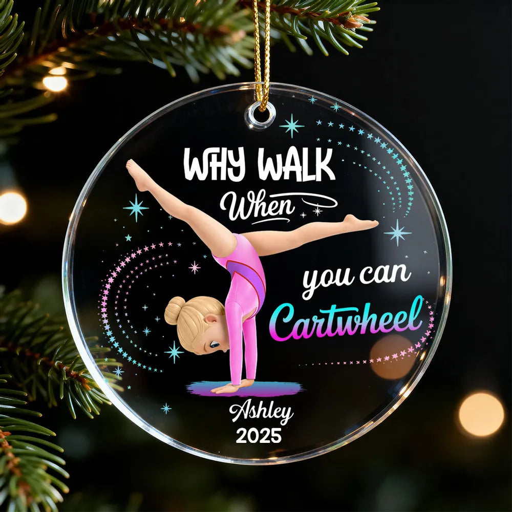 Personalized Gymnastics Christmas Ornament for Kids - Custom Name Decoration Ornament MagicInPrints
