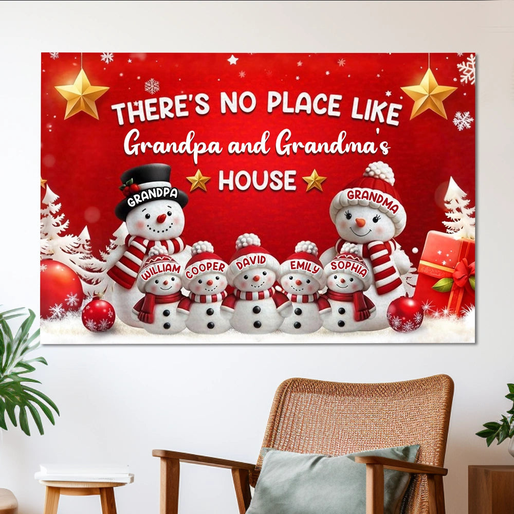 Personalized Snowman Family Canvas for Grandparents - Christmas Home Decor Poster or Canvas MagicInPrints