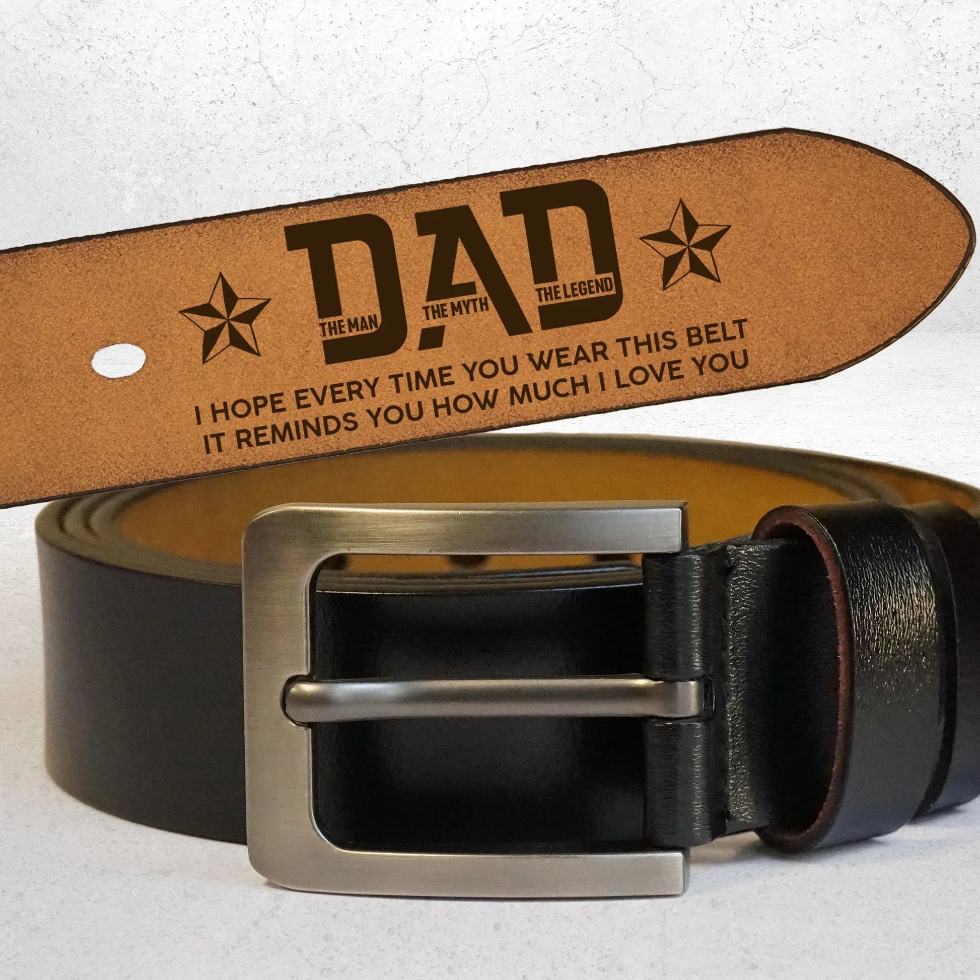 Personalized Leather Belt for Dad - The Man, The Myth, The Legend - Sentimental Gift Belt MagicInPrints