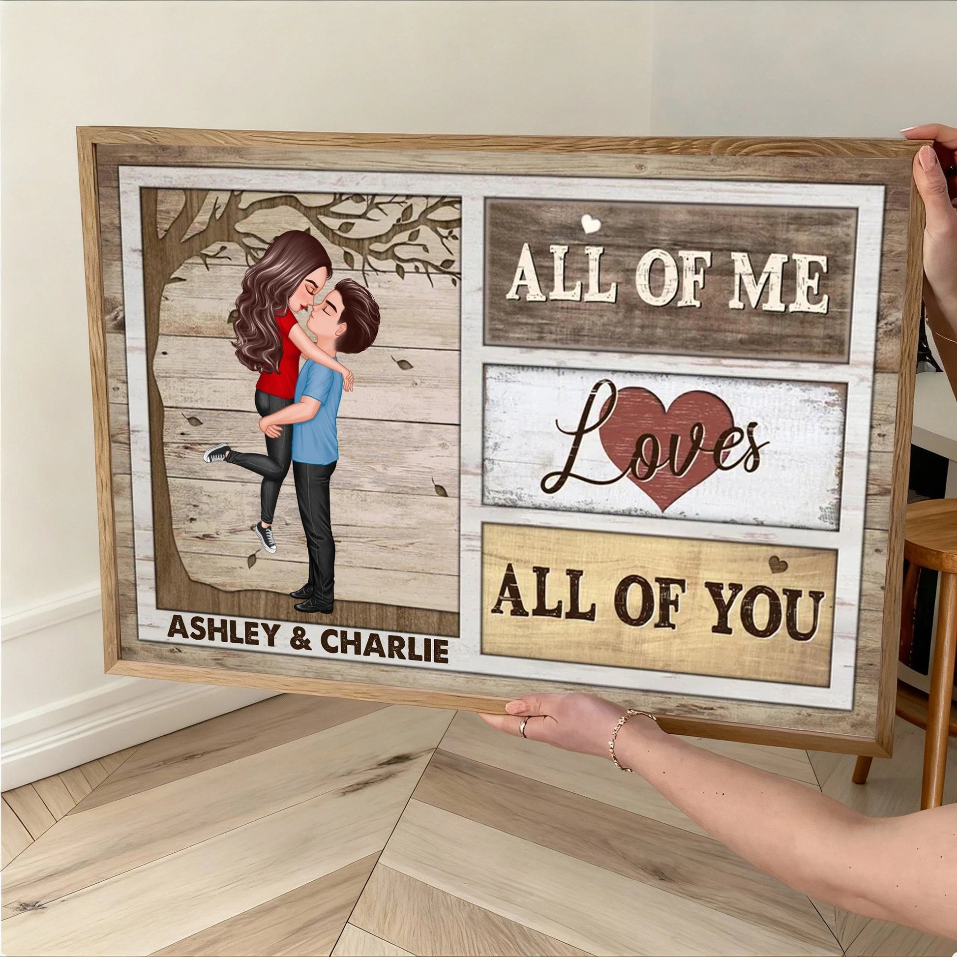 Personalized Romantic Canvas Print for Couples with Custom Names - Anniversary or Wedding Gift Other MagicInPrints