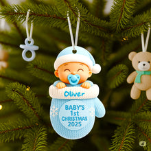 Load image into Gallery viewer, Celebrate Baby&#39;s First Christmas with a Personalized Ornament - Custom Gift for Kids Ornament MagicInPrints
