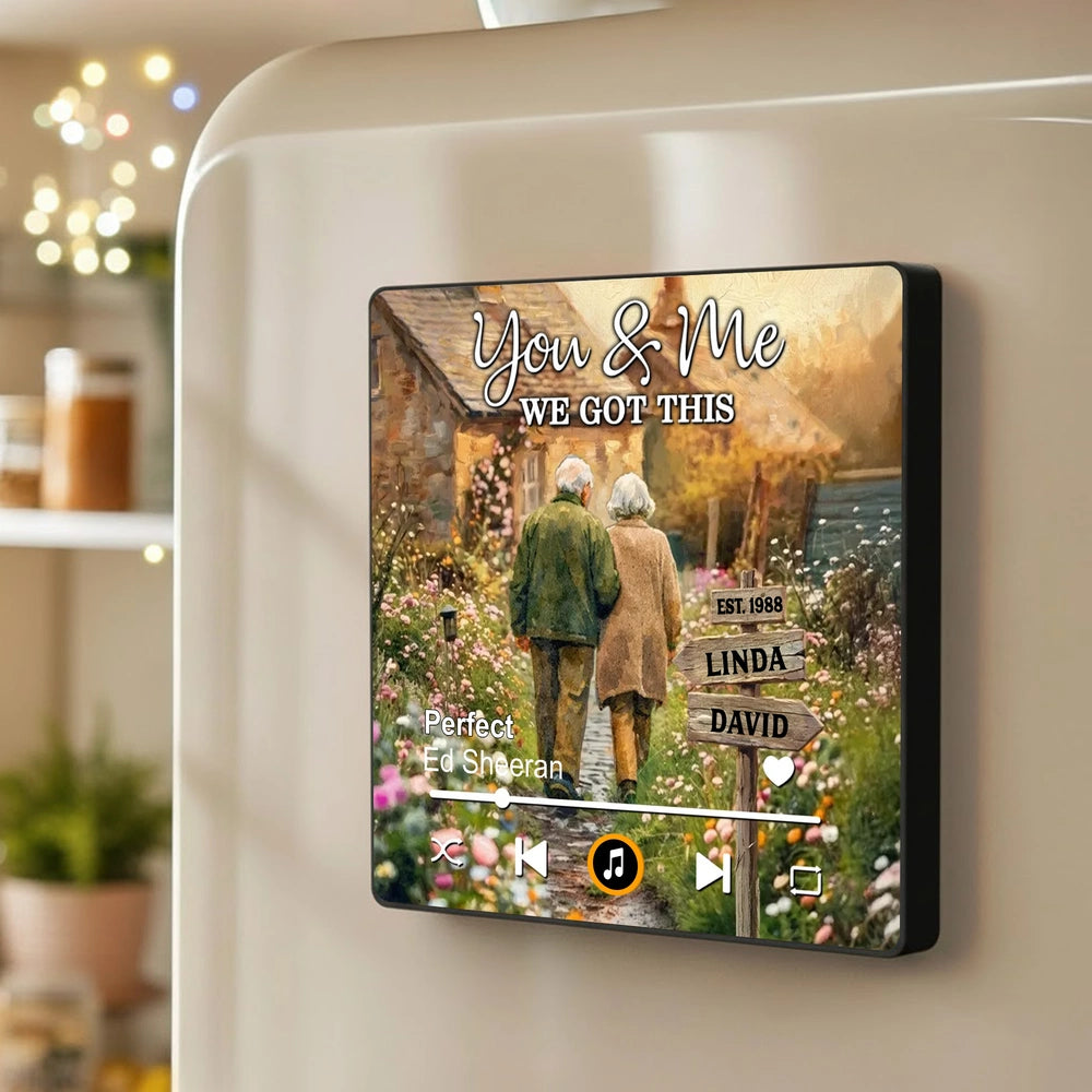 Personalized Music Plaque for Couples - Anniversary Gift with Custom Names Fridge Magnet MagicInPrints
