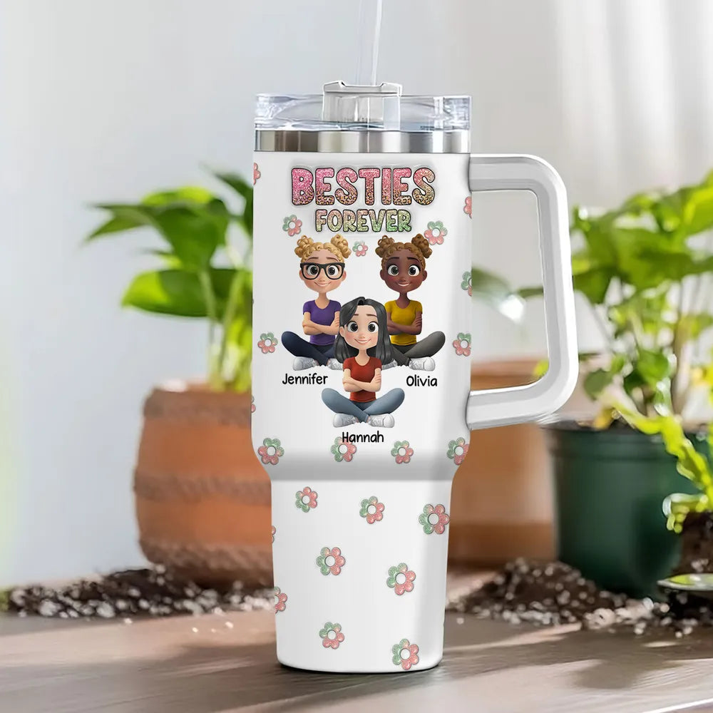 Personalized Sisters Forever Tumbler for Girls - Gift for Siblings Cup MagicInPrints