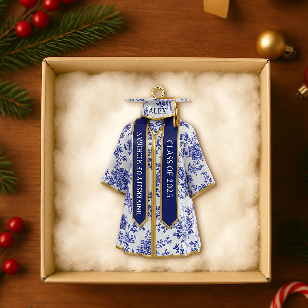 Personalized Gifts For Graduate Christmas Toile de Jouy Ornament 01pgtn050925 Graduation Gifts Ornament MagicInPrints