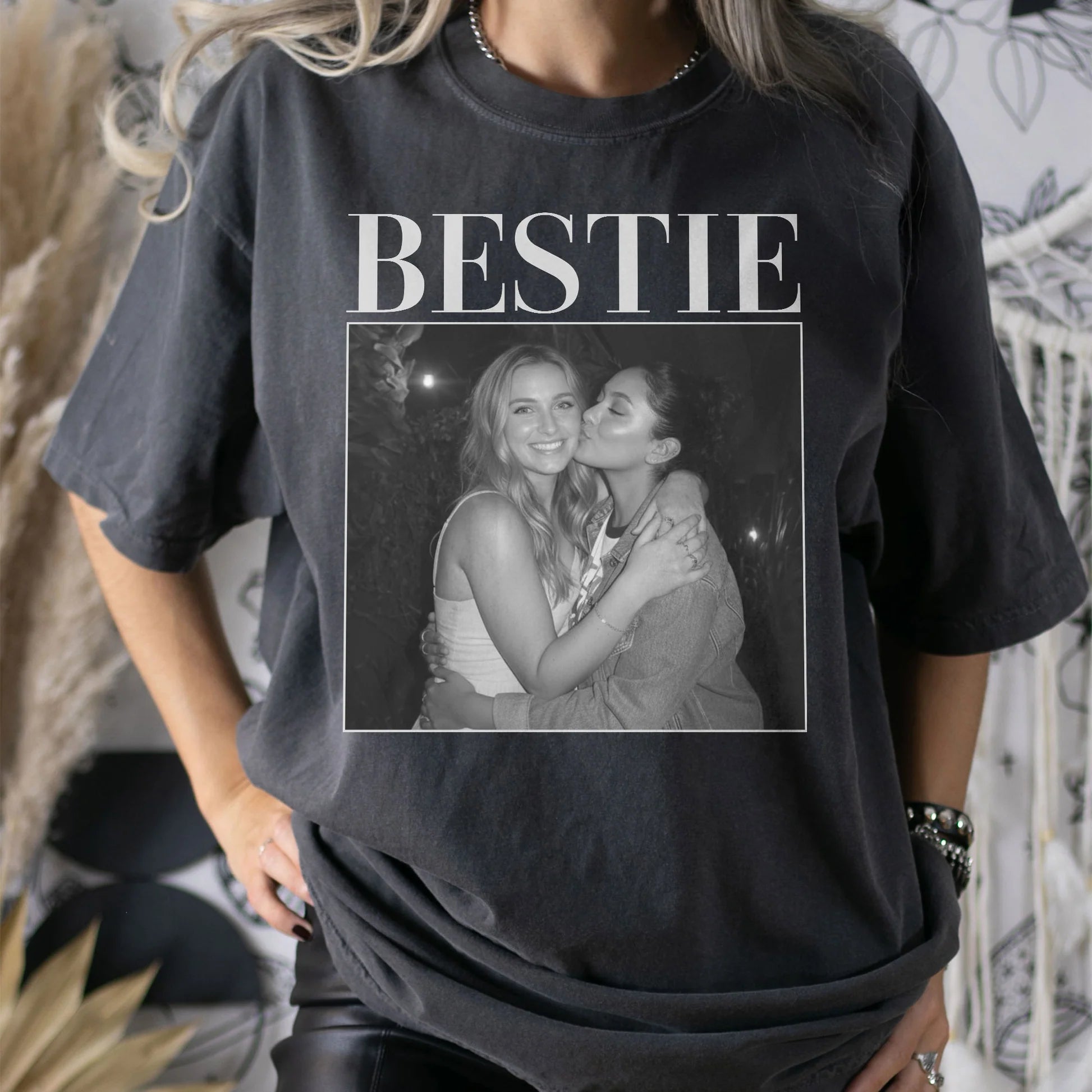 Custom Photo Best Friend T-Shirt for Women - Friendship Gift Cloth MagicInPrints