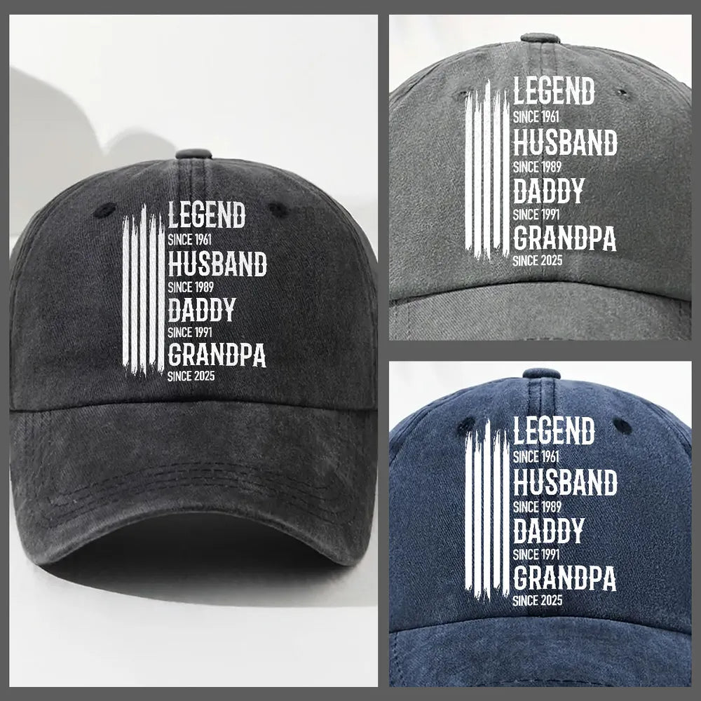 Custom Embroidered Dad Hat for Men - Legend Husband Daddy Grandpa Gift Hat MagicInPrints