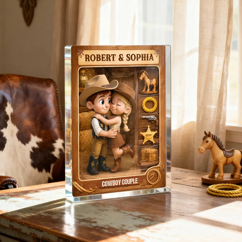 Personalized Cowboy Couple Figurine for Couples - Romantic Gift Plaque MagicInPrints