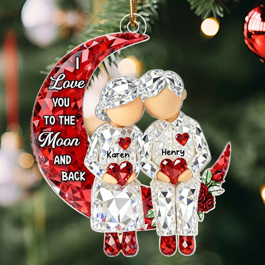Personalized Couple Ornament for Christmas - Love You to the Moon and Back Ornament MagicInPrints
