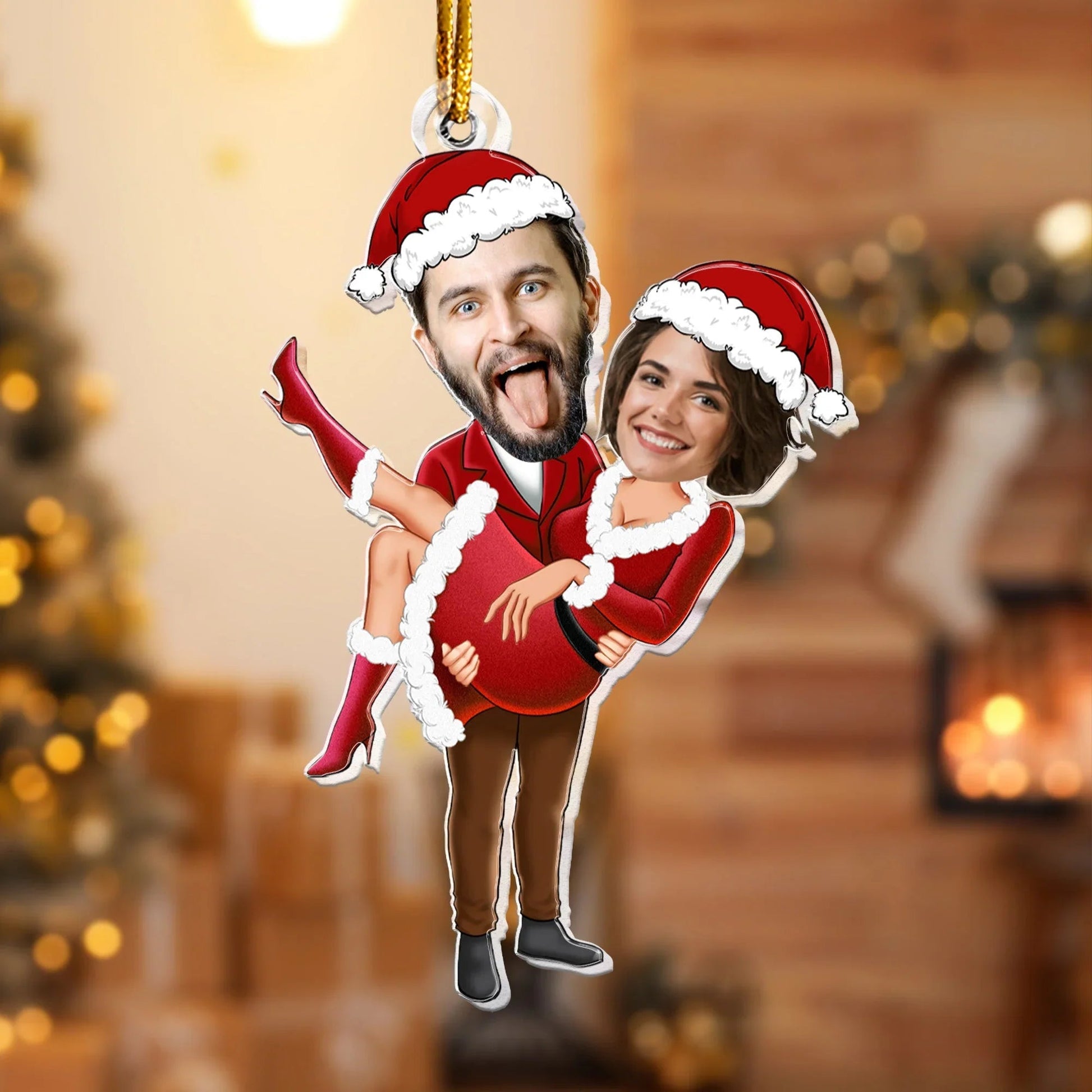 Custom Couple Christmas Ornament for Lovers - Festive Holiday Decor Ornament MagicInPrints