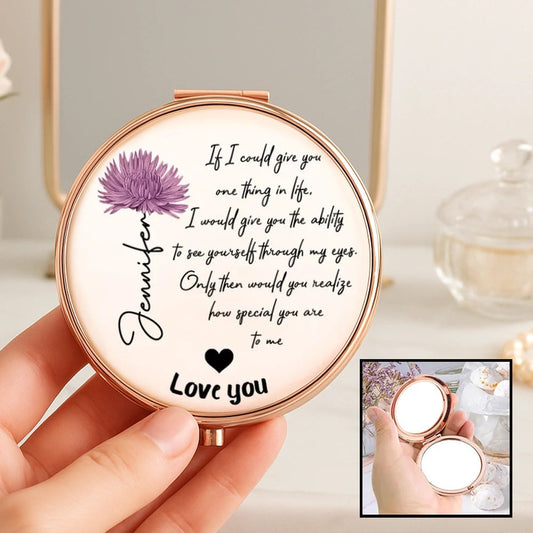 Personalized Compact Mirror for Her - Sentimental Gift with Custom Name and Message Beauty Tools MagicInPrints