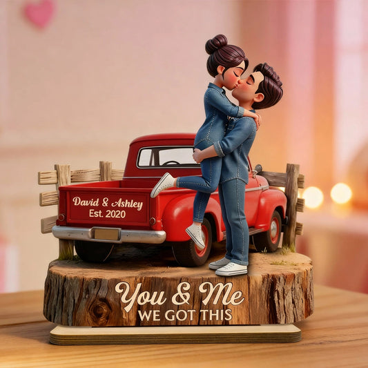 Personalized Couple Figurine Romantic Gift for Anniversary - Custom Names & Date Plaque MagicInPrints