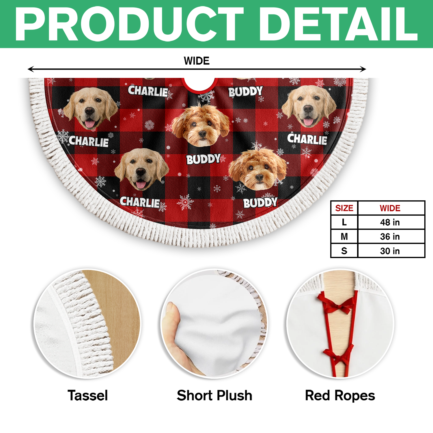 Custom Dog Photo Christmas Tree Skirt for Pet Lovers - Holiday Decor Doormat MagicInPrints