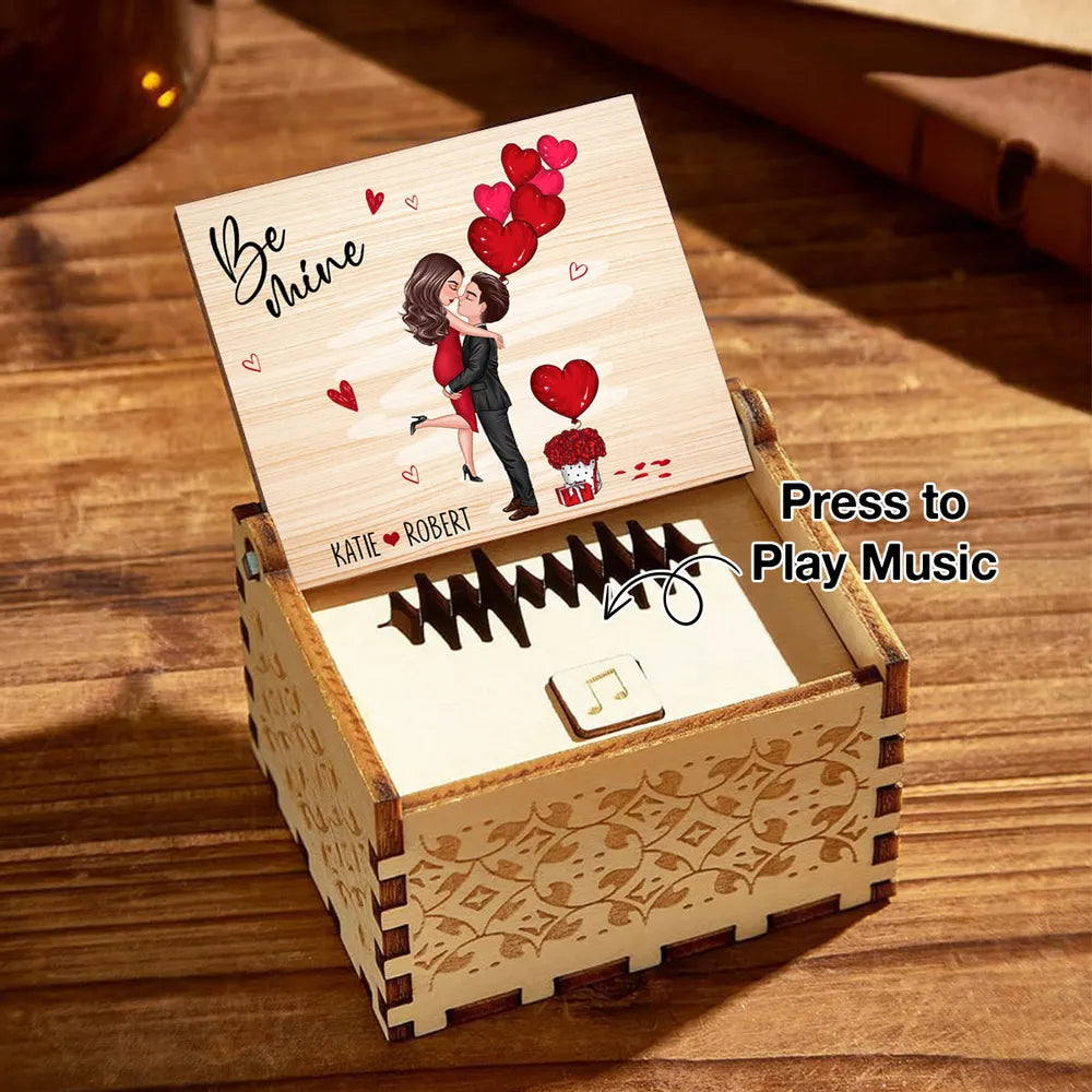 Personalized Wooden Music Box for Couples with Romantic Design - Anniversary Gift Plaque MagicInPrints