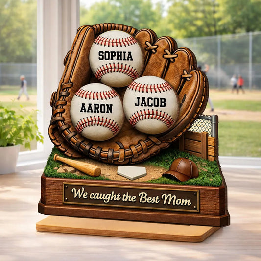 Personalized Baseball Glove Display for Mom - Mother's Day Gift Plaque MagicInPrints